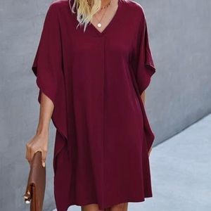 Ladies size large dress wine color, new without tag
